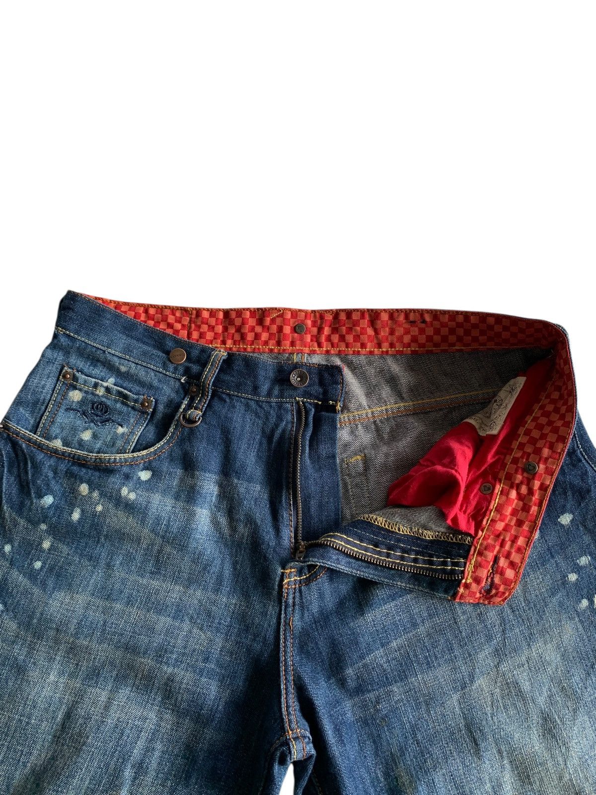 If Six Was Nine CROWN COLLECTIVE BIG SKULL PUNK JAPANESE DISTRESSED DENIM Size US 34 / EU 50 - 14 Thumbnail