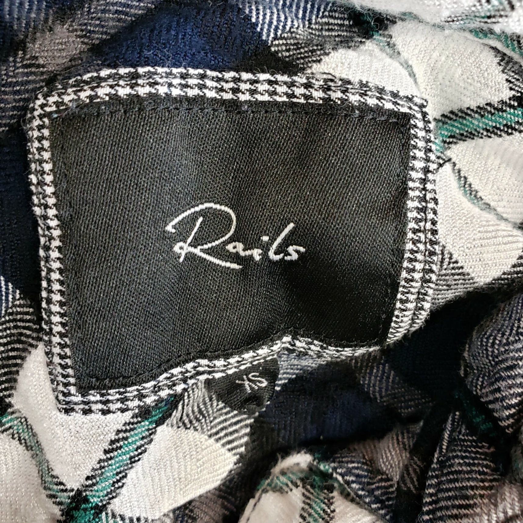 Rails Rails Womens Plaid Button Front Shirt XS Blue Green Long Sleeve Rayon Size XS / US 0-2 / IT 36-38 - 4 Thumbnail