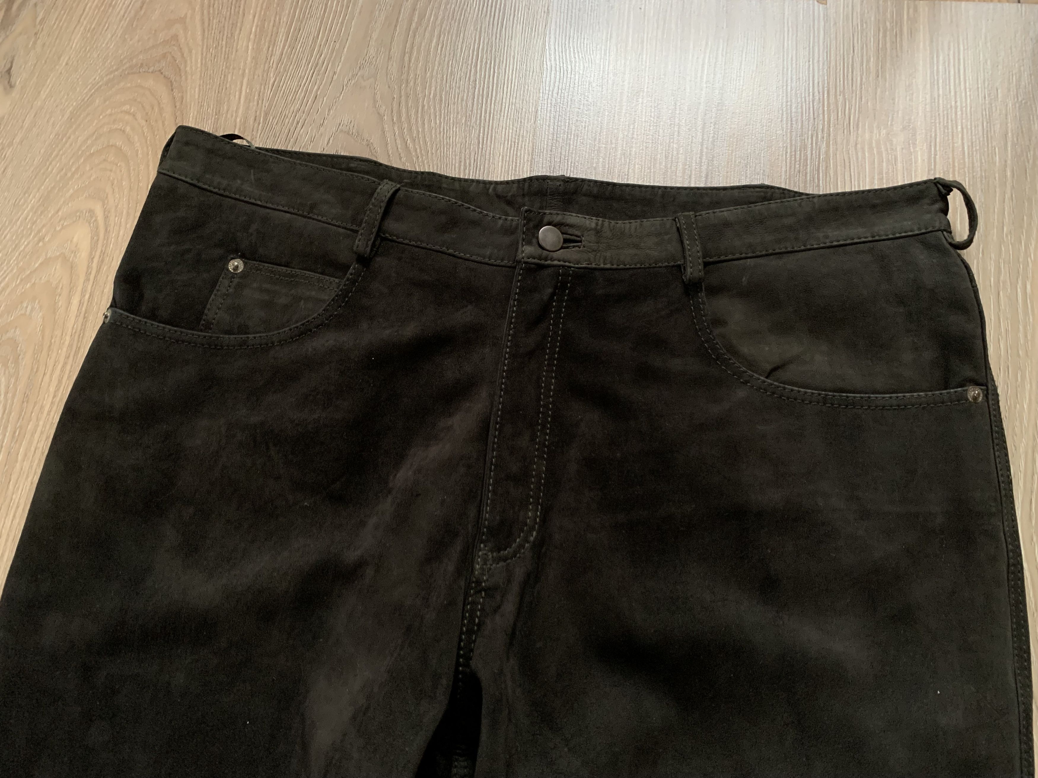 Vintage Mens Vintage Heavy Khaki Leather Pant Size US 40 / EU 56 - 3 Thumbnail