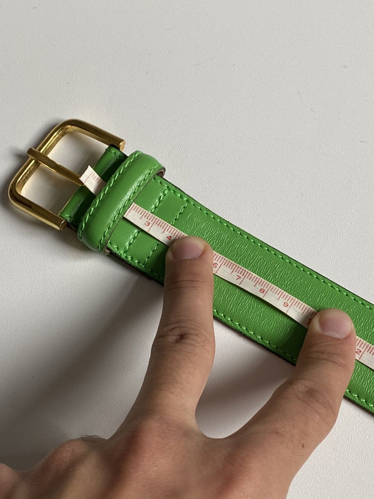 Moschino Moschino Logo Leather Belt Green Gold Logo Size ONE SIZE - 20 Thumbnail