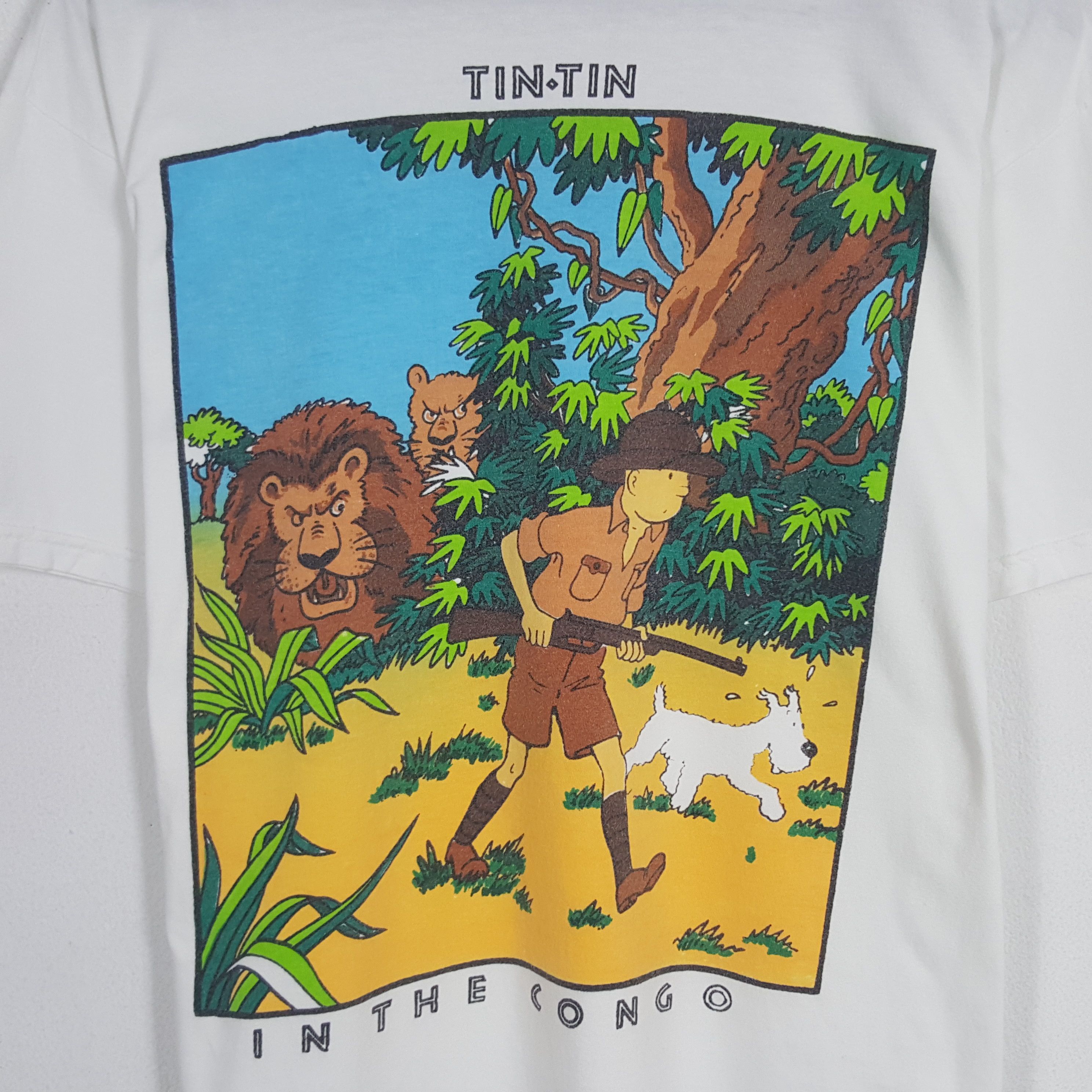 Vintage Vintage Tintin In The Congo Tshirt Size US M / EU 48-50 / 2 - 2 Thumbnail