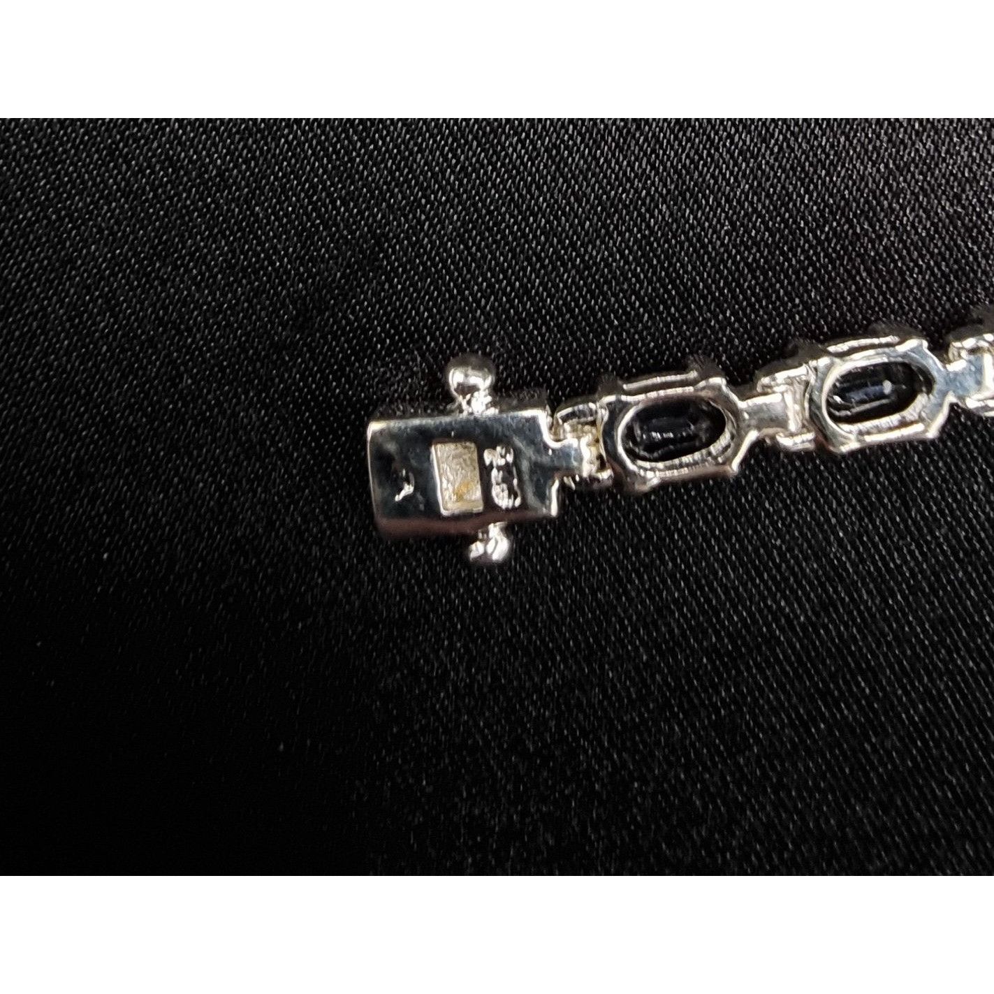 Vintage 925 Sterling Silver Lab-Created Black Sapphire Bracelet 7 In Size ONE SIZE - 4 Thumbnail