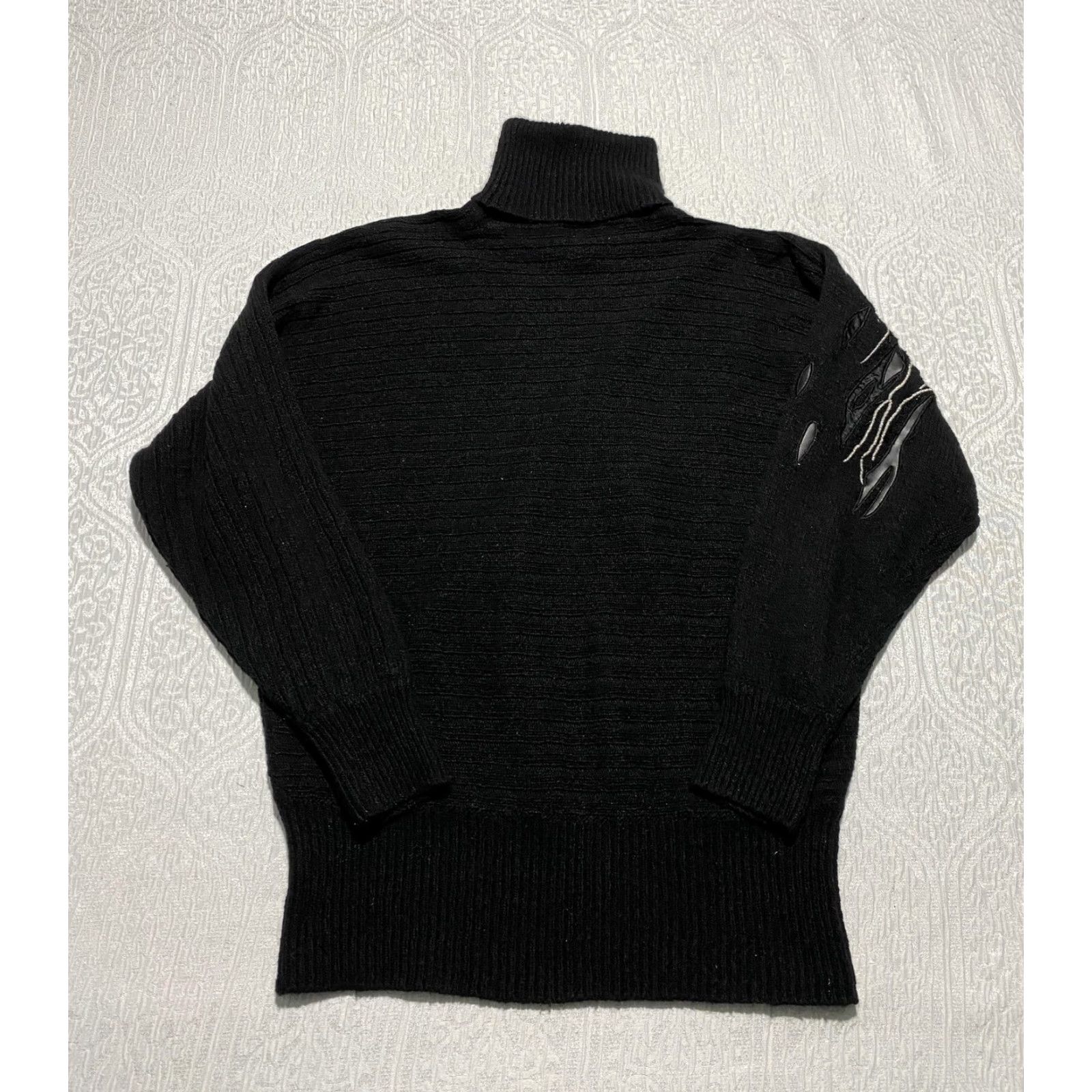 Vintage VINTAGE Richard Martin Sweater Womens Medium Black Turtleneck Silk Angora 90s Size M / US 6-8 / IT 42-44 - 6 Thumbnail