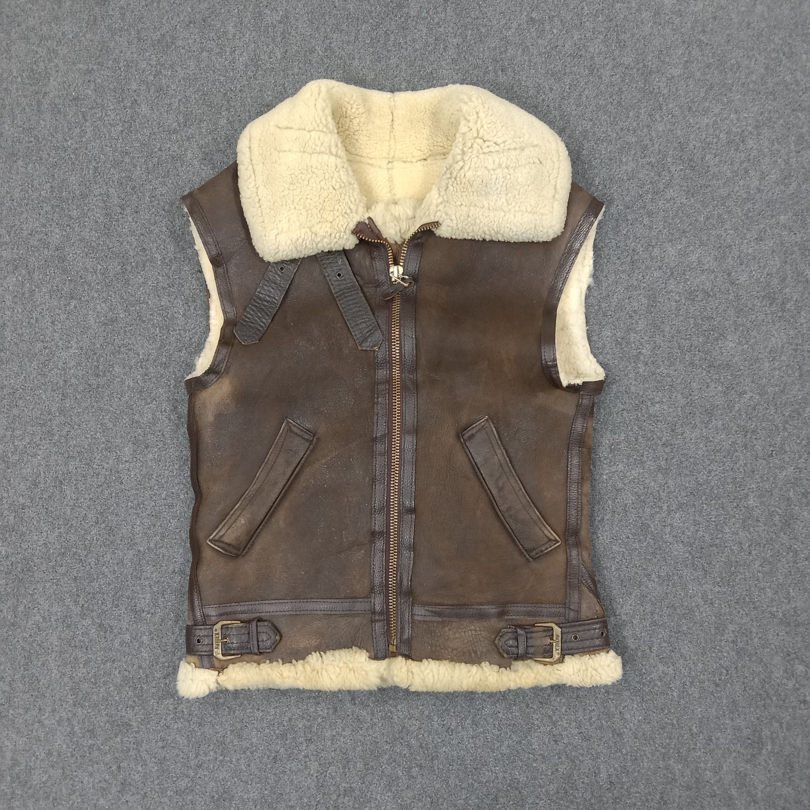 Avirex Avirex Leather Fur Winter Shacket Vest Jacket C236N4 Size US S / EU 44-46 / 1 - 1 Thumbnail