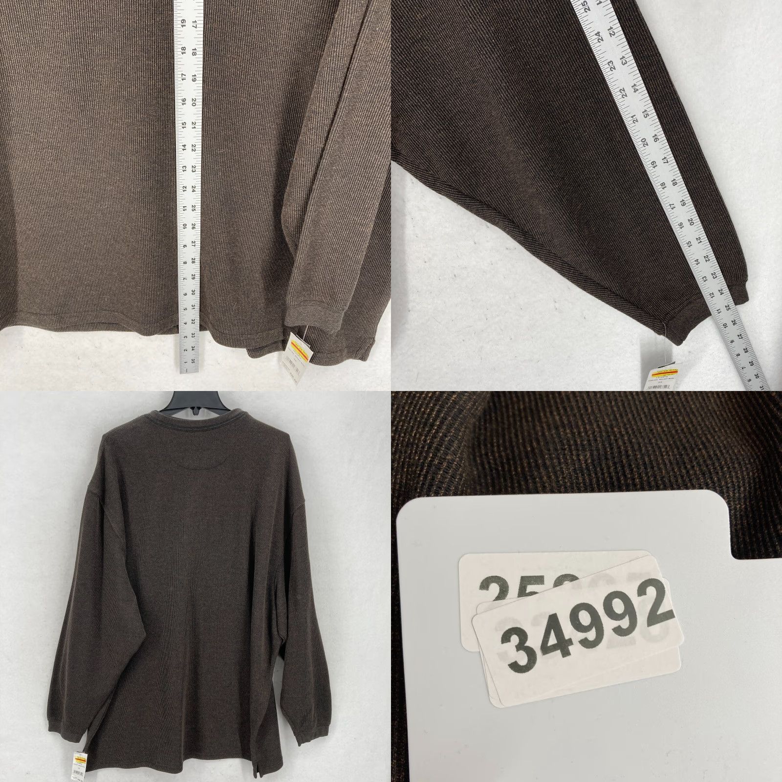 Haggar Haggar Work 2 Weekend Henley Long Sleeve T-Shirt Mens 3XL Brown NWT Long Sleeve Hoodie? Size US XXL / EU 58 / 5 - 8 Thumbnail