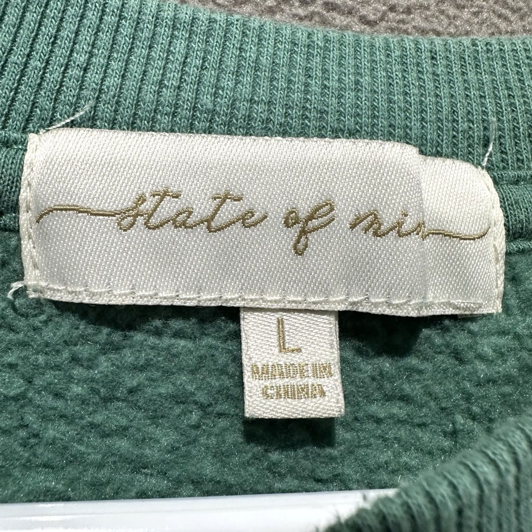 Vintage State of Mine Sweatshirt Womens Large Green Crew London Social Club Embroidered Size L / US 10 / IT 46 - 5 Thumbnail