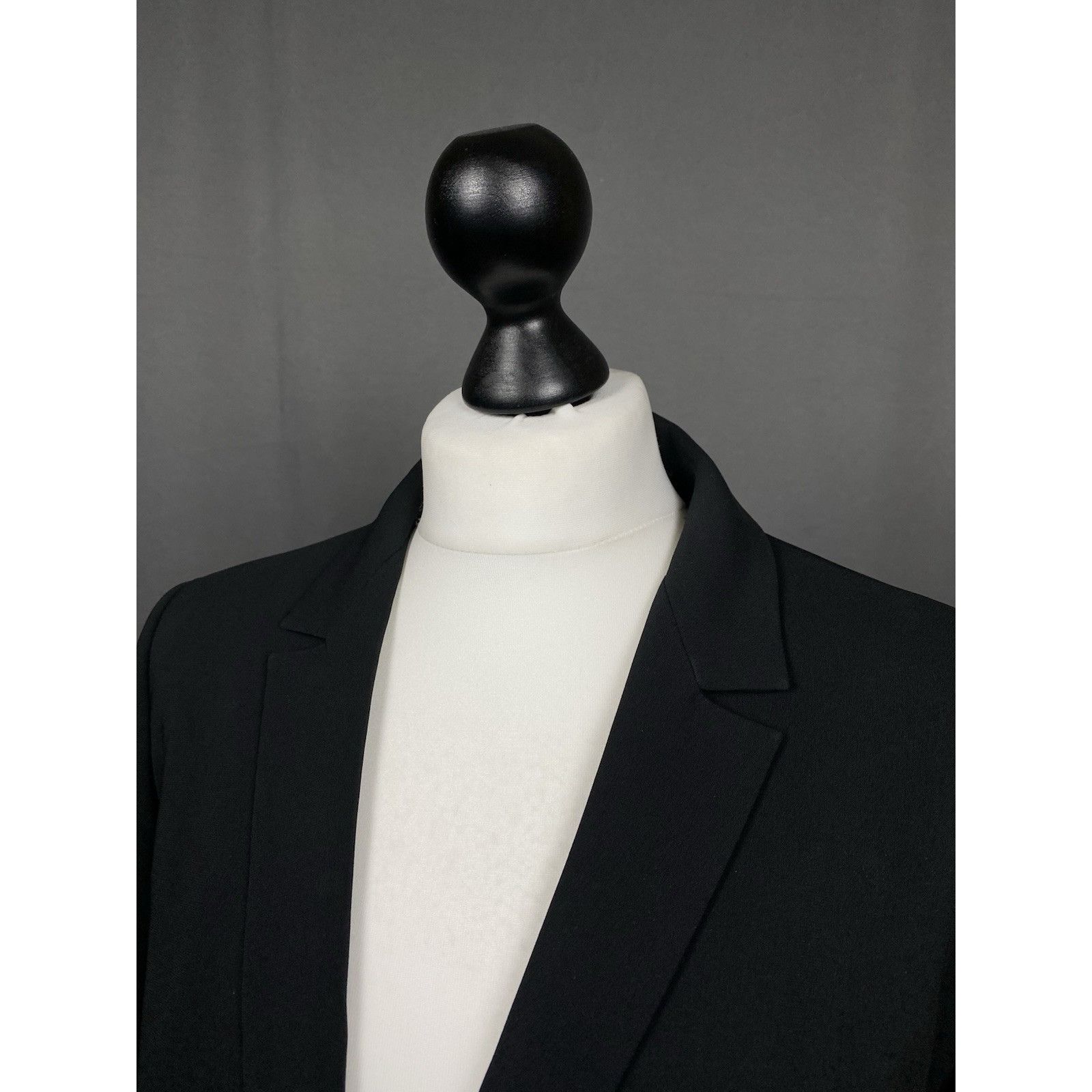 Max Mara MINT! Max Mara Studio Black 1-Button Notched Lapel Wool Blaz Size L / US 10 / IT 46 - 5 Thumbnail