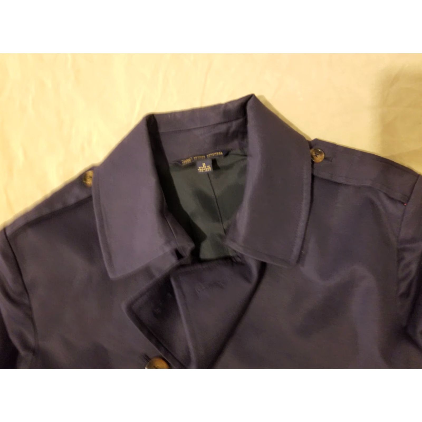 Brooks Brothers VINTAGE Brooks Brothers Trench Coat Jacket Navy Blue Cotton Womens 8 Blue Coat Trench Jacket Womens 8 Blue Brooks Brothers Size M / US 6-8 / IT 42-44 - 7 Thumbnail