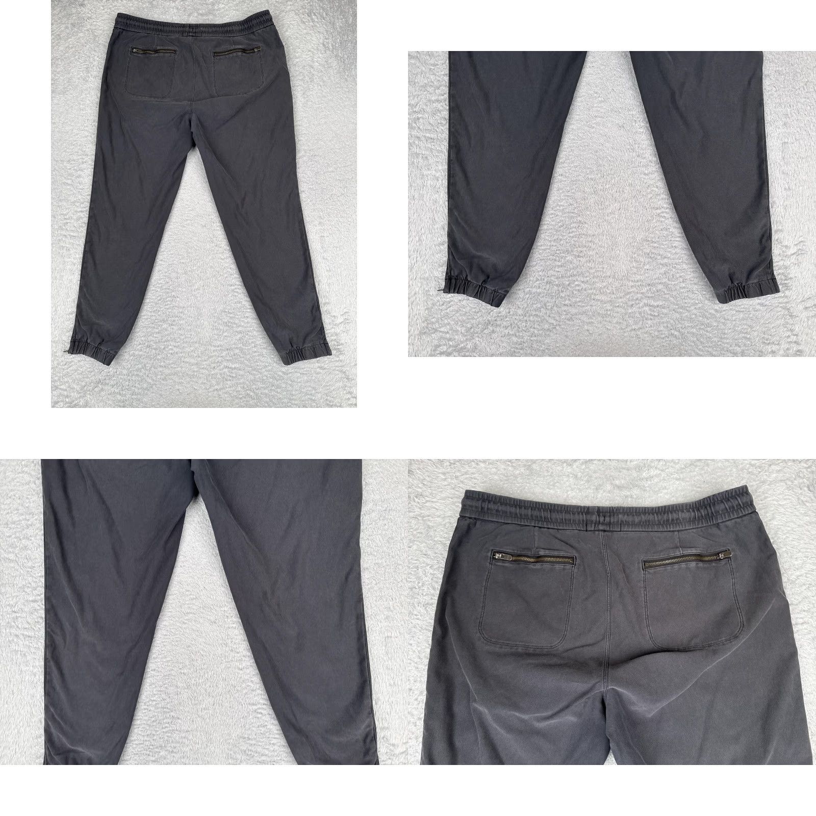 Athleta Athleta Womens Jogger Pants 12 Gray Elastic Waist Ankle Zippers Pockets Twill Cotton Spandex Size 34" / US 12 / IT 48 - 9 Thumbnail