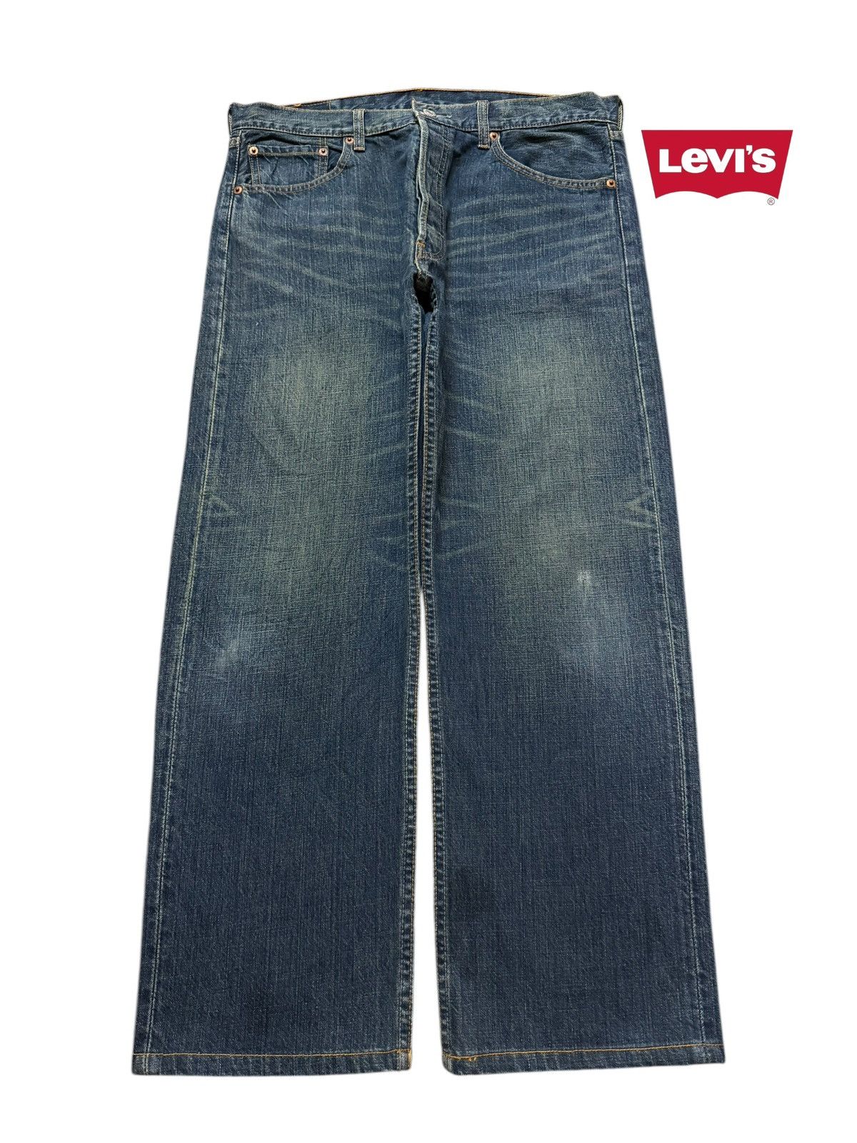 Levi's Vintage 90s Levis 501 Faded Whisker Wide Leg Baggy Jeans Size US 34 / EU 50 - 1 Thumbnail