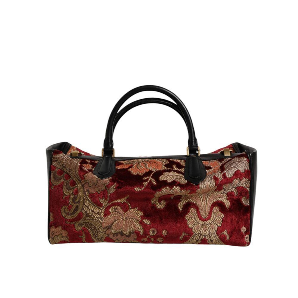 Dolce & Gabbana Dolce & Gabbana Multicolor Leather Brocade Velvet Travel Duf Size ONE SIZE - 4 Thumbnail