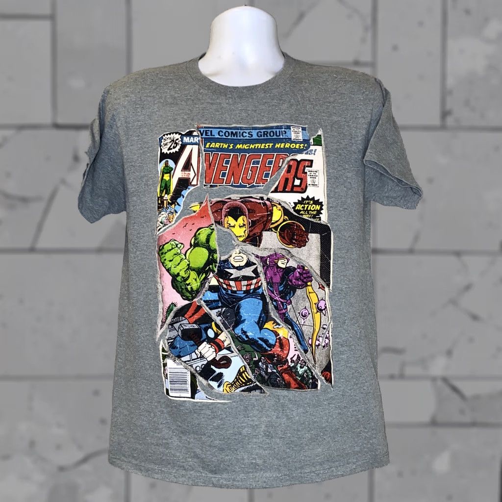 Vintage Marvel Avengers Shirt Mens M Gray Short Sleeve Superhero T-Shirt Size US M / EU 48-50 / 2 - 1 Thumbnail
