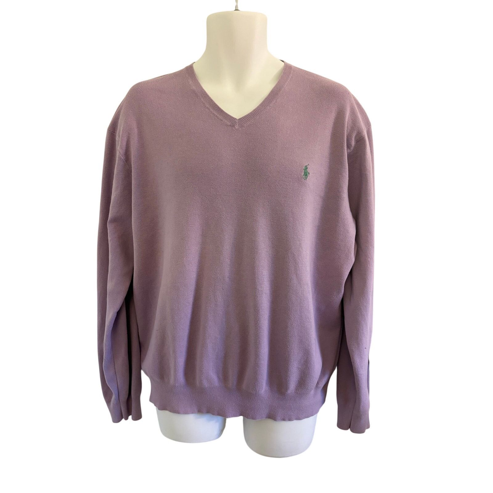 Polo Ralph Lauren Vintage Polo Ralph Lauren Light Purple V-neck Sweater. XXL Size US XXL / EU 58 / 5 - 1 Thumbnail