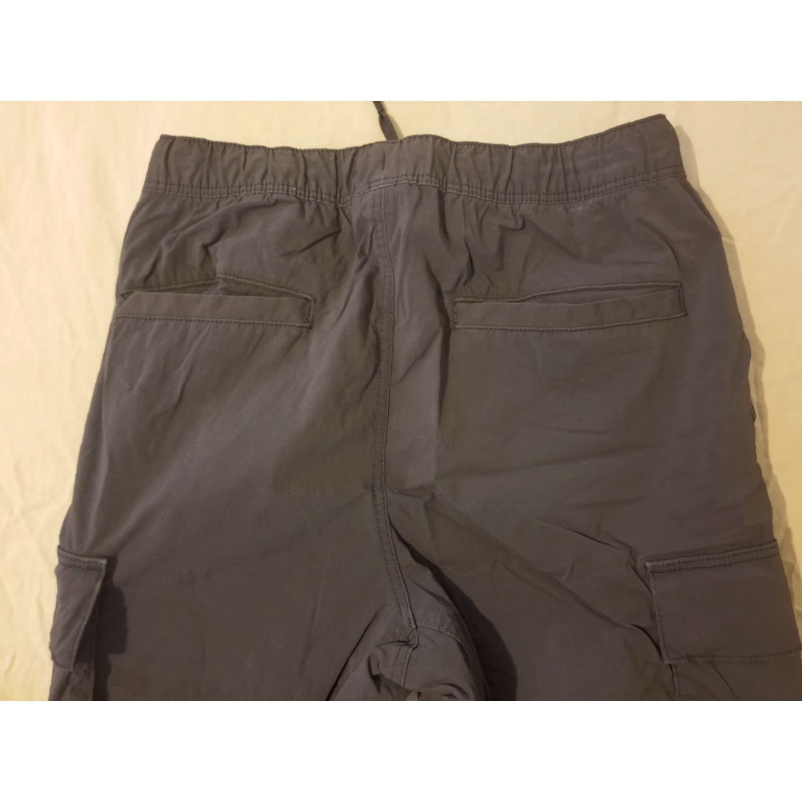 H&M Mens H&M Cargo Pants S Small Gray Cotton Jogger Pants Regular Waist Drawstring Activewear Mens Size US 29 - 2 Thumbnail