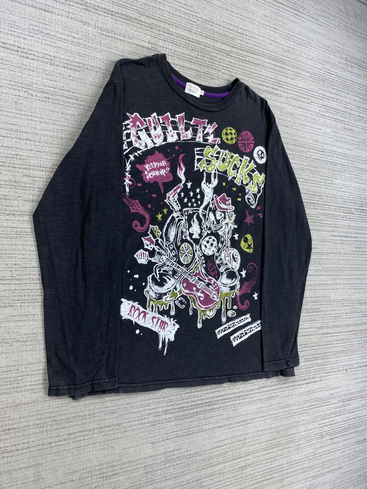 If Six Was Nine Vintage Guilt Suck Rock Star Punk Longsleeve Shirt Size US M / EU 48-50 / 2 - 4 Thumbnail