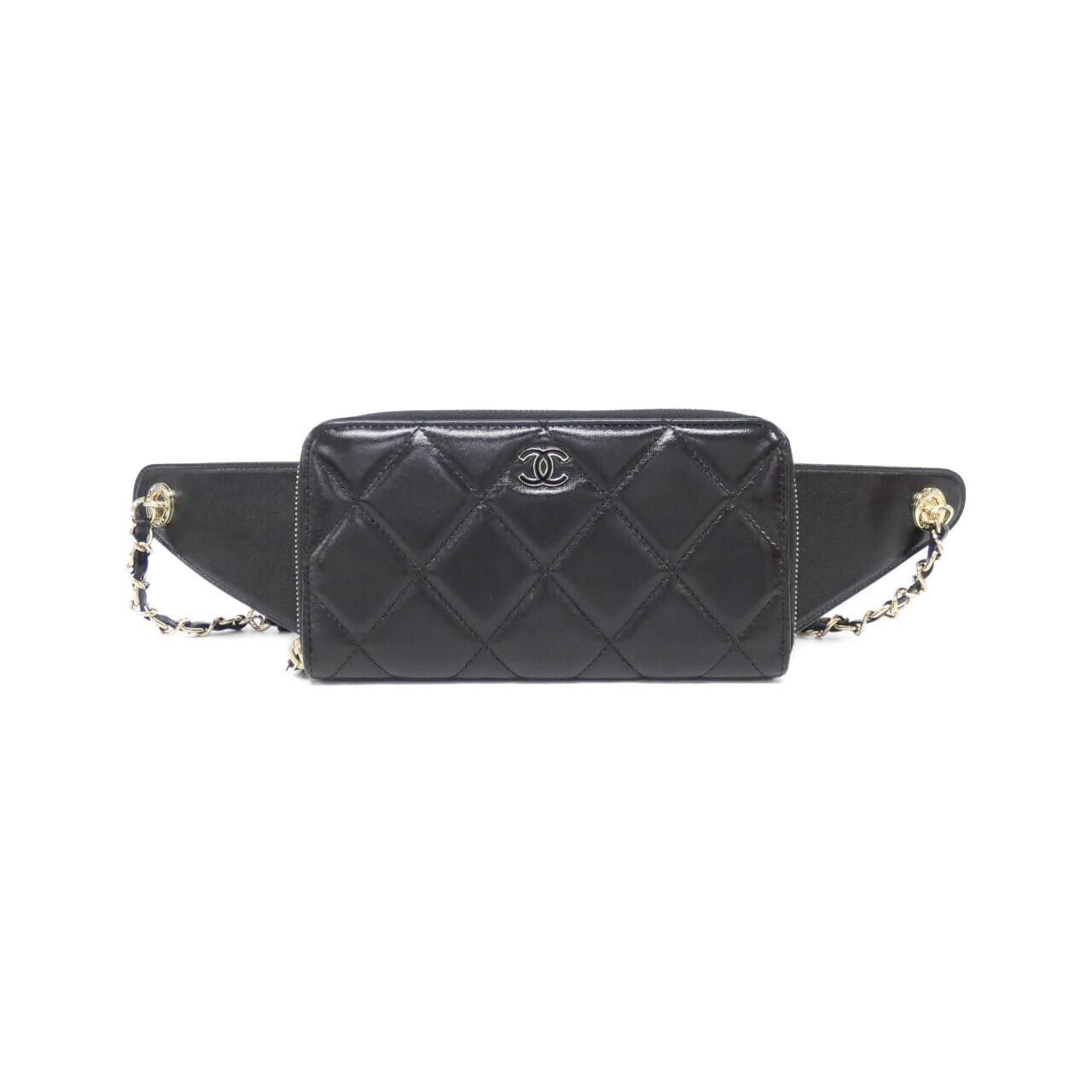 Chanel Chanel Chanel Belt Wallet Shiny Crumpled Lamb Wallet Leather Long Wallet Size ONE SIZE - 1 Thumbnail