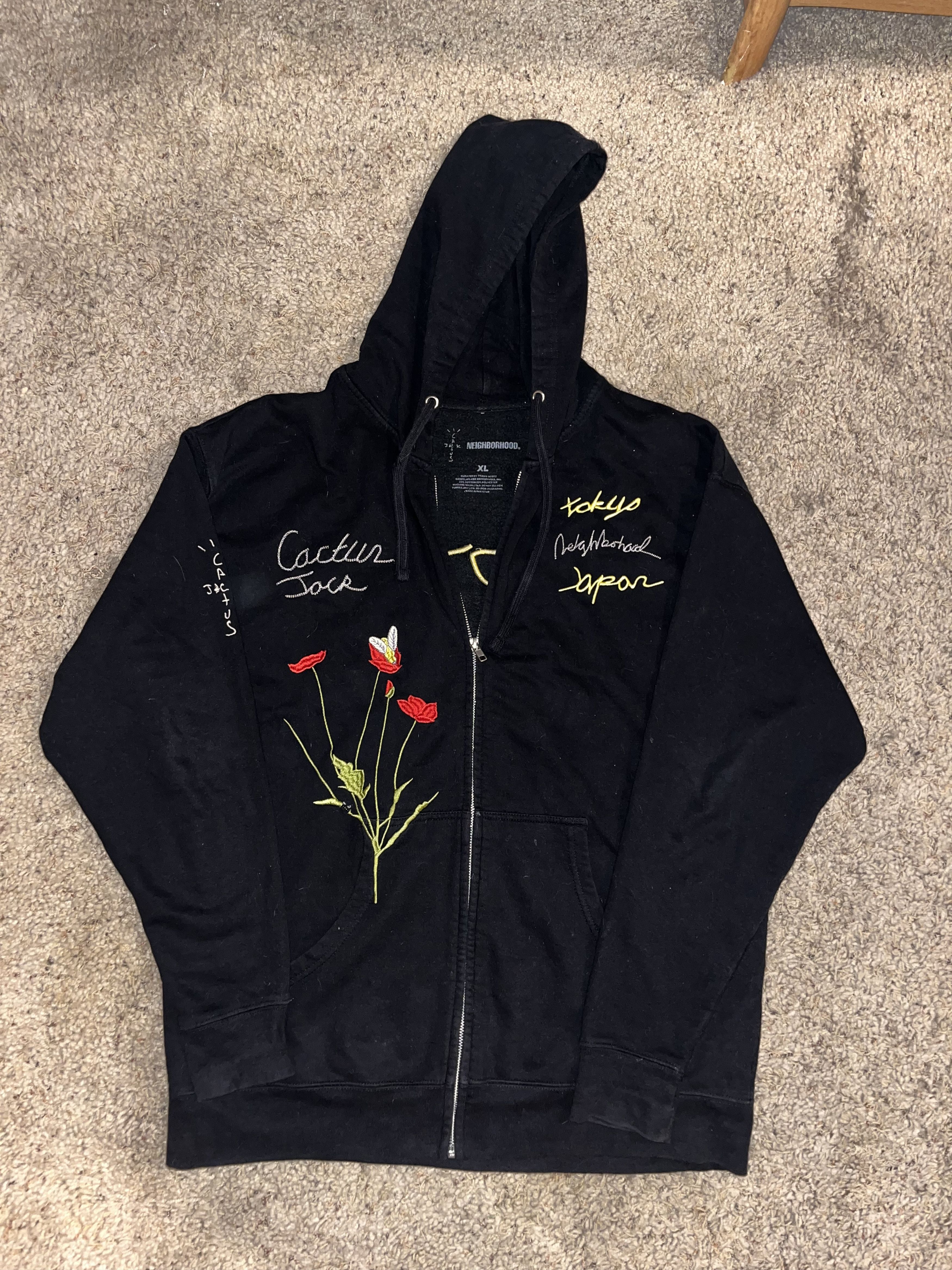 Travis Scott Cactus Jack X Neighborhood Carousel Hoodie Black ...