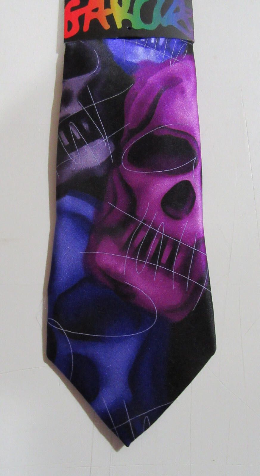 Designer Jerry Garcia 62 Plague Entity Skull Neck Tie Blue Green Size ONE SIZE - 8 Thumbnail