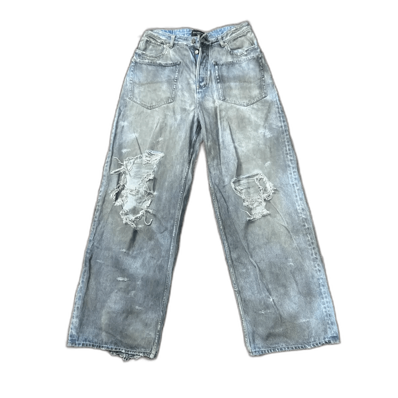 Balenciaga Balenciaga 23SS Distressed Denim Jeans Size US 26 / EU 42 - 1 Thumbnail