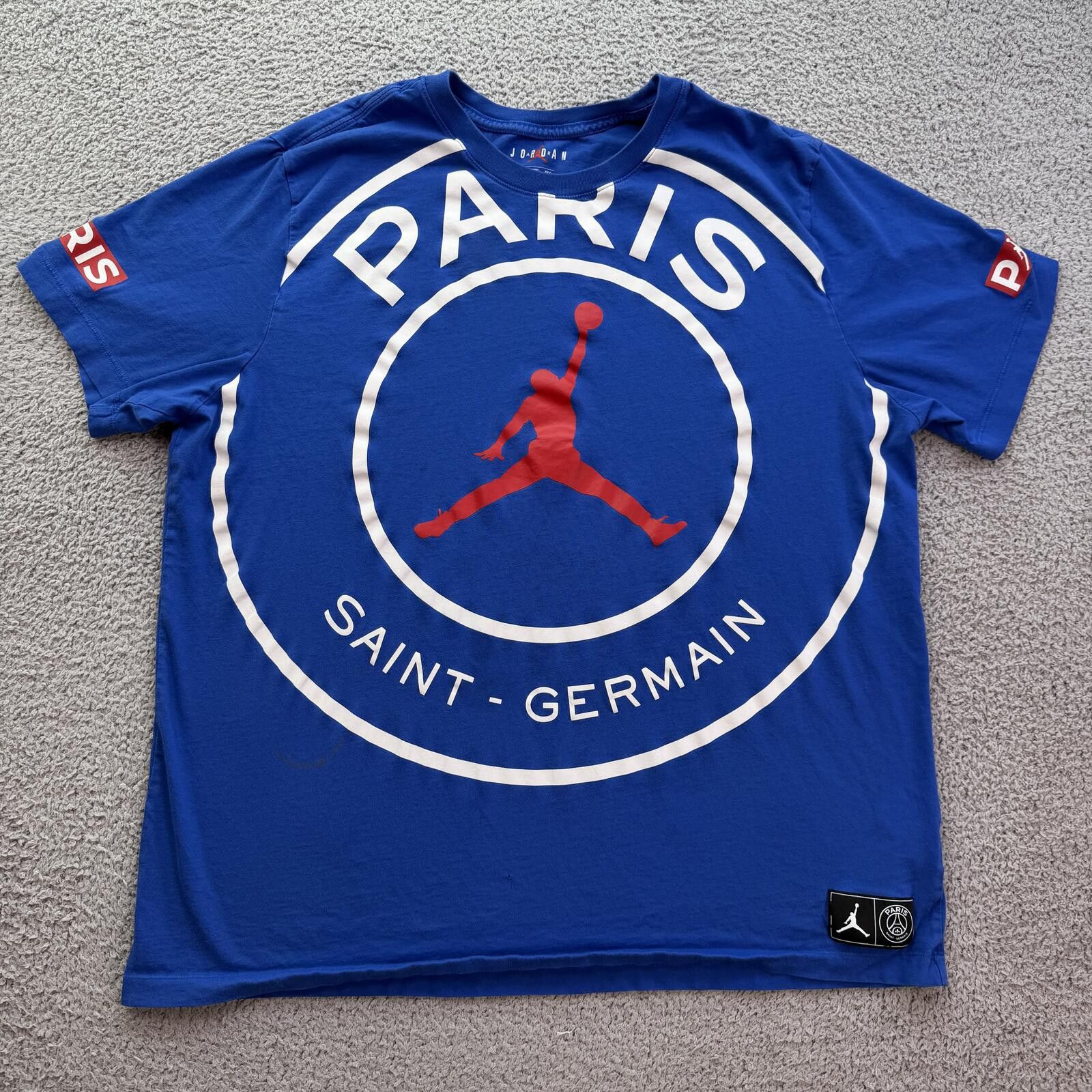 Nike Jordan PSG Paris Saint Germain T Shirt Blue XXL Nike Jumpman Size US XXL / EU 58 / 5 - 1 Thumbnail