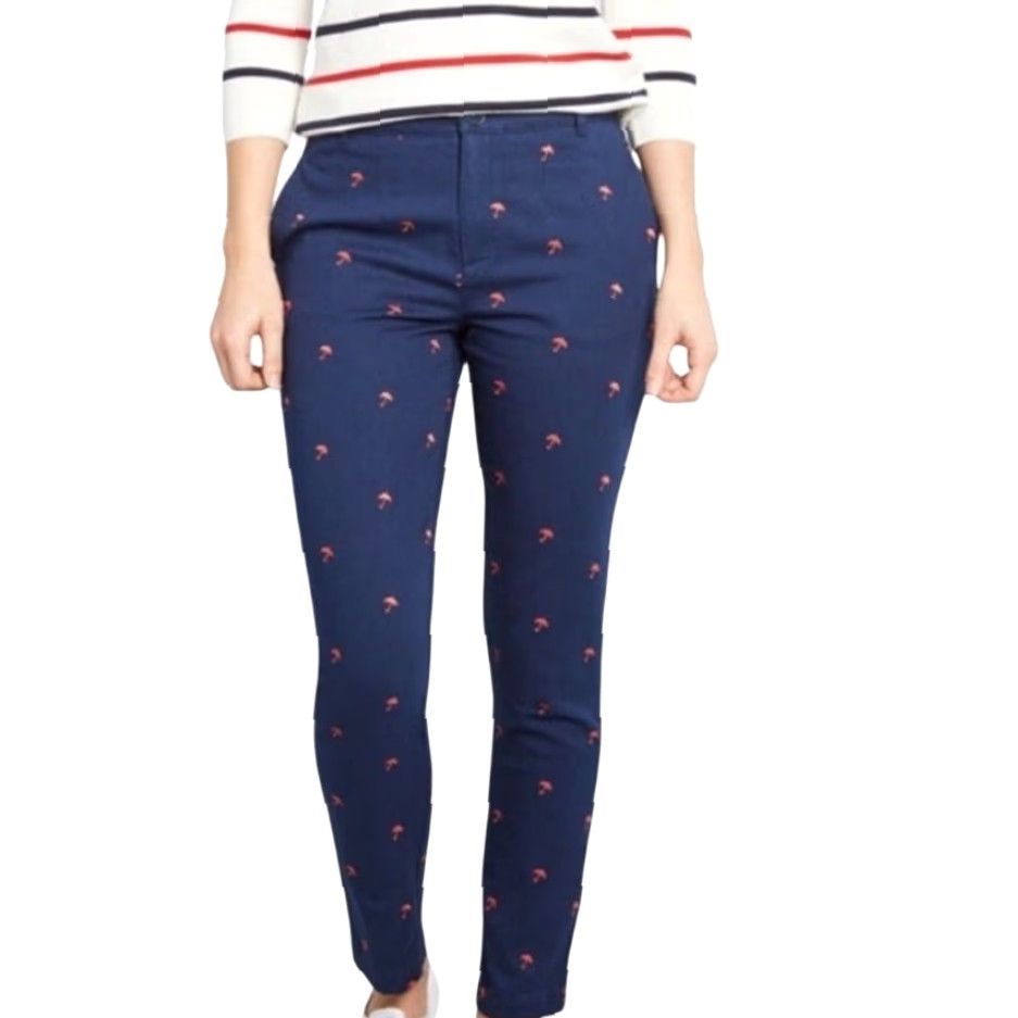 Vintage **VINTAGE ModCloth Navy Blue Embroidered Slim Straight Leg Pants 0 NWT** User: Vintage ModCloth Navy Blue Embroidered Slim Straight Leg Pants 0 NWT Size 25" / US 0 / IT 36 - 7 Thumbnail