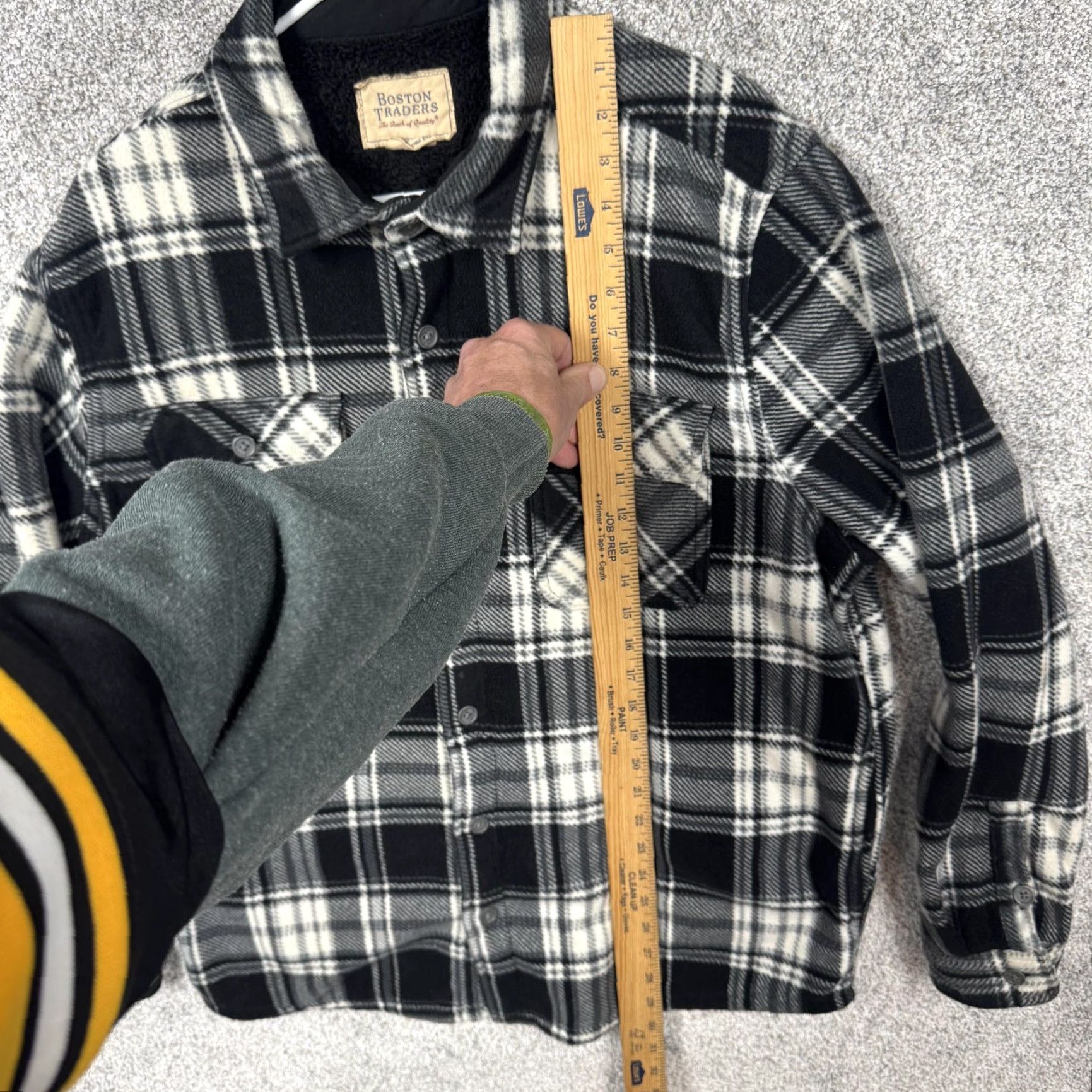 Vintage Boston Traders Jacket XL Black White Fleece Sherpa Lined Grunge Outdoors Shacket Size US XL / EU 56 / 4 - 2 Thumbnail