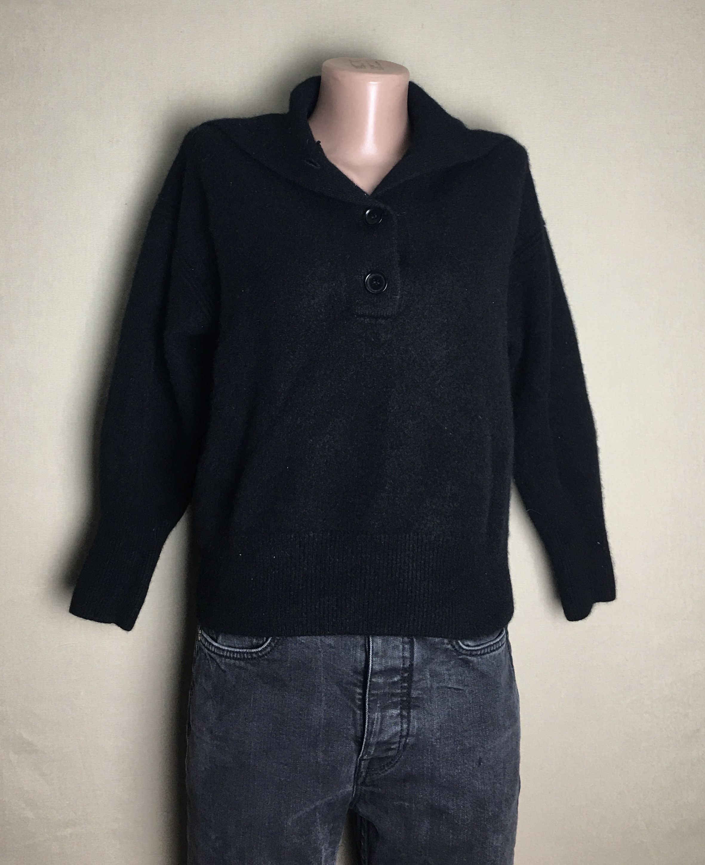 Cos COS Spread Collar Pure Cashmere Black Jumper Sweater Size S / US 4 / IT 40 - 4 Thumbnail