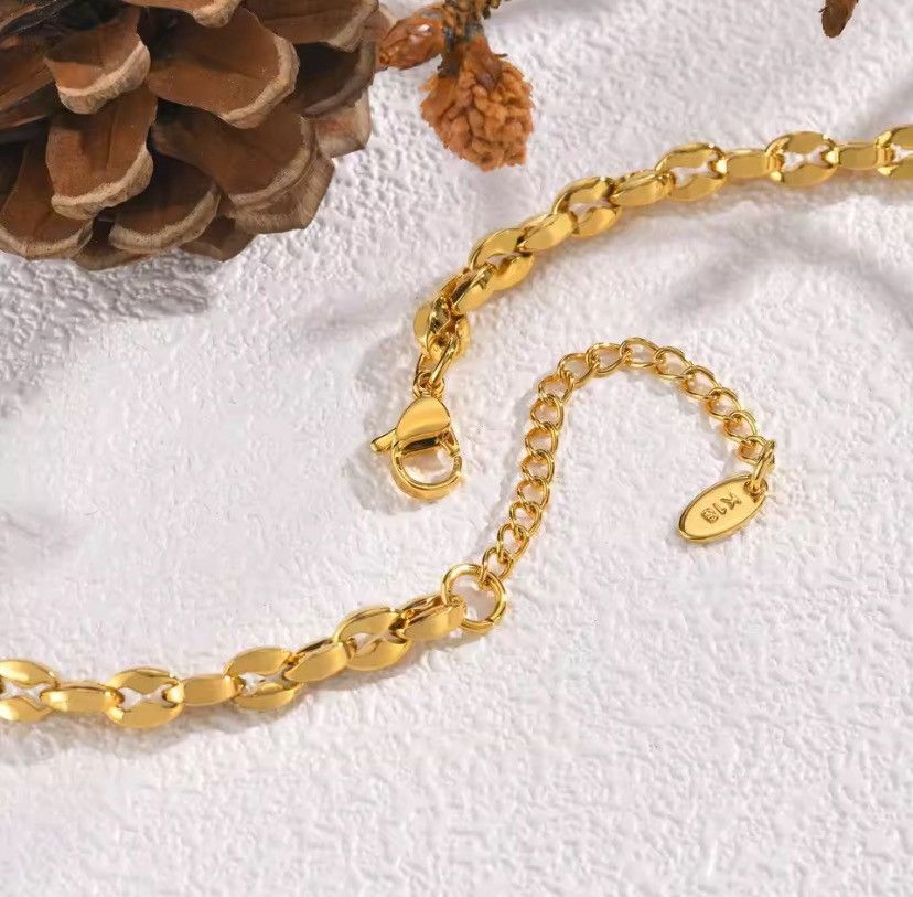 Handmade 5mm Handmade Gold Plated Stainless Steel Rolo Chain Necklace Size ONE SIZE - 2 Thumbnail