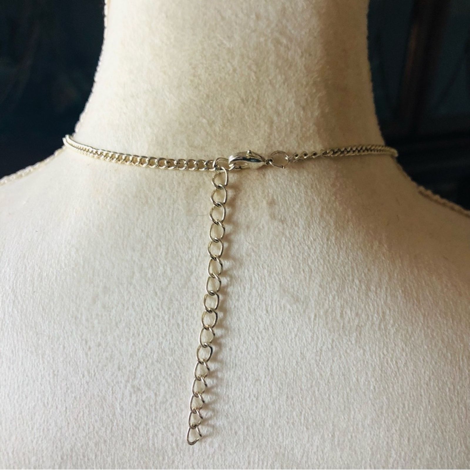 Handmade Handcrafted faceted glass crystal and pearl drop necklace Size ONE SIZE - 7 Thumbnail
