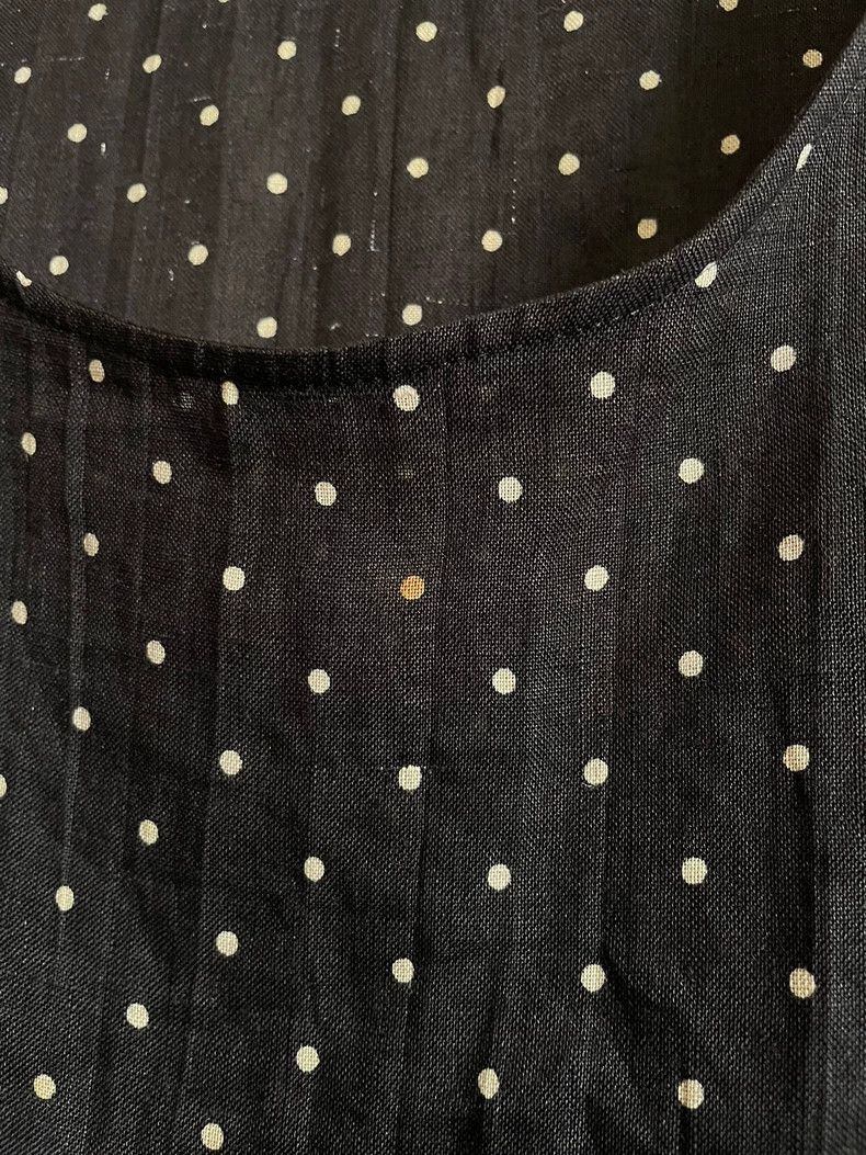 Y's Y's size os 70s Hemp Label Black Polka-dot Water Jade Linen Size US M / EU 48-50 / 2 - 4 Thumbnail
