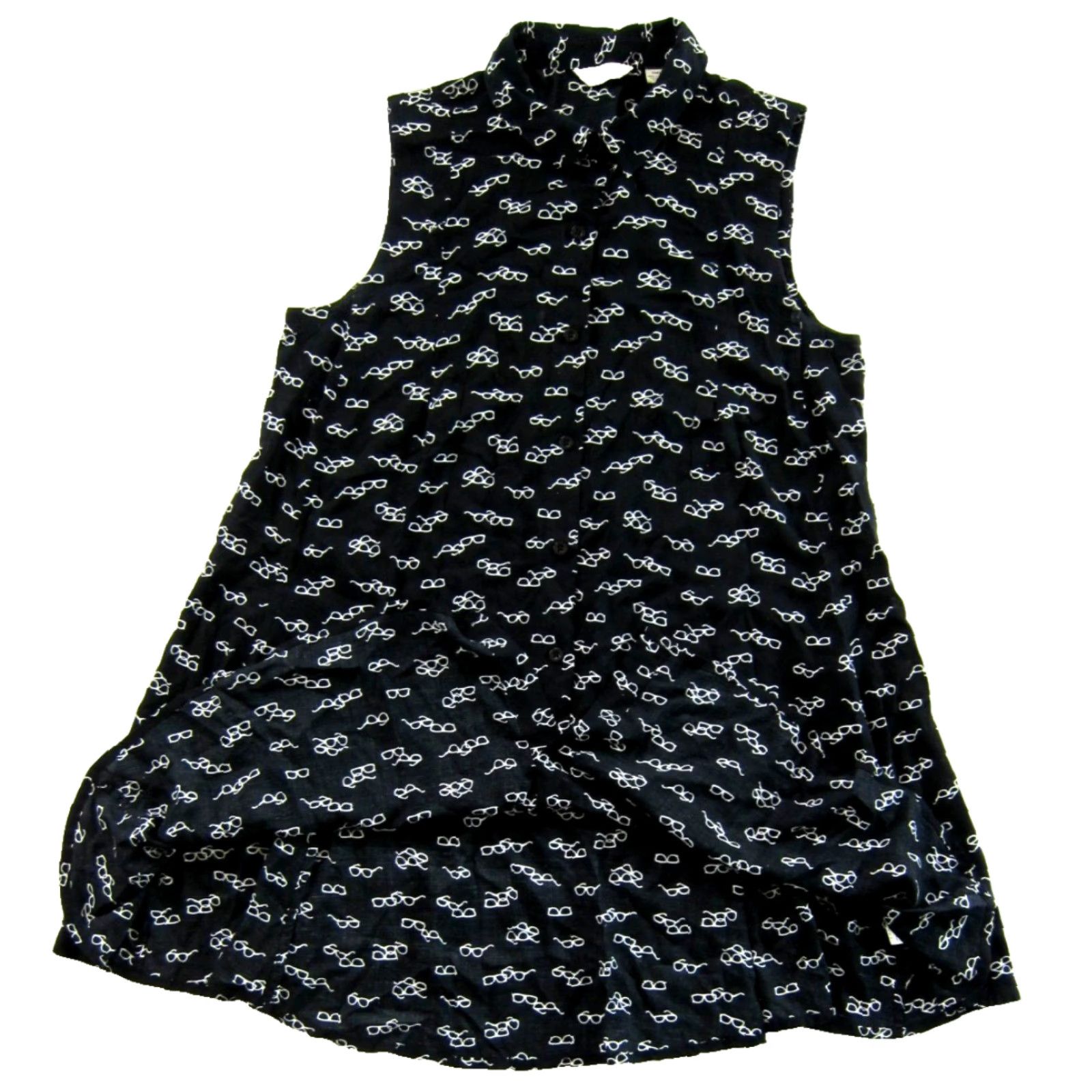 Vintage 11-1-TYLHO Blouse Shirt Sleeveless Collared Button Down Black Small Womens Size S / US 4 / IT 40 - 5 Thumbnail