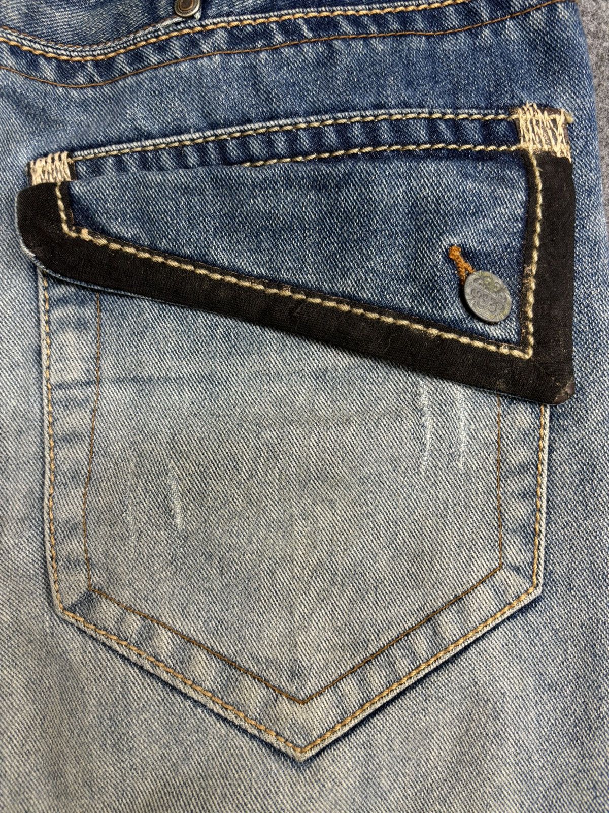 Seditionaries 💥Sick Super Flare Patchwork💥Icom Distressed Denim F596 Size US 34 / EU 50 - 22 Thumbnail