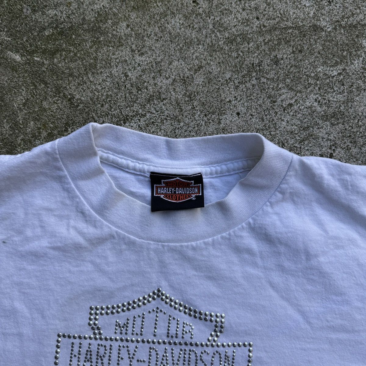 Harley Davidson 90s Harley Faded Rhinestone Shirt ERD Grunge Biker WCC Size US L / EU 52-54 / 3 - 3 Thumbnail