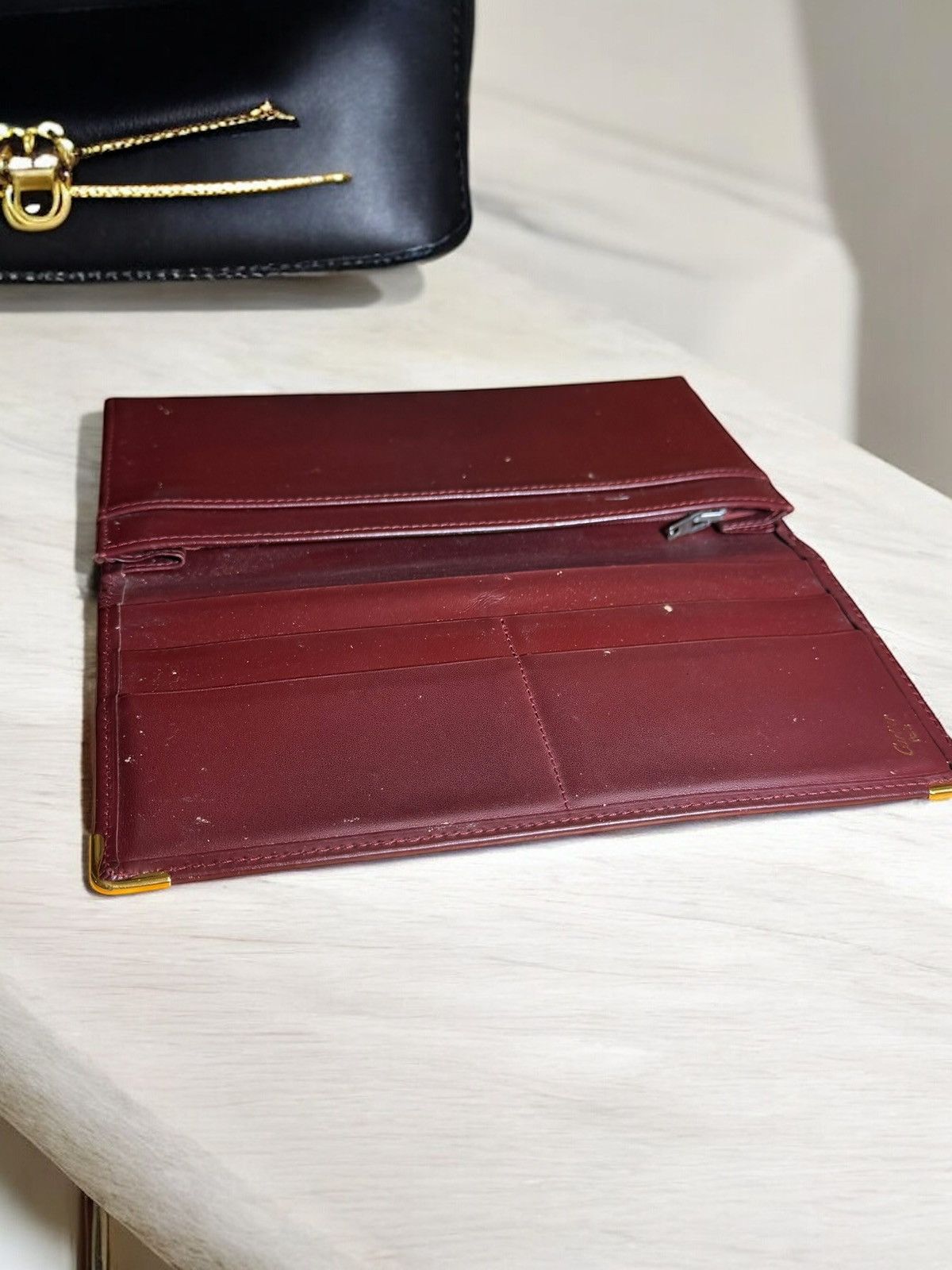 Cartier Cartier Long Wallet Logo Leather Wine Red Brown Women's Size ONE SIZE - 7 Thumbnail