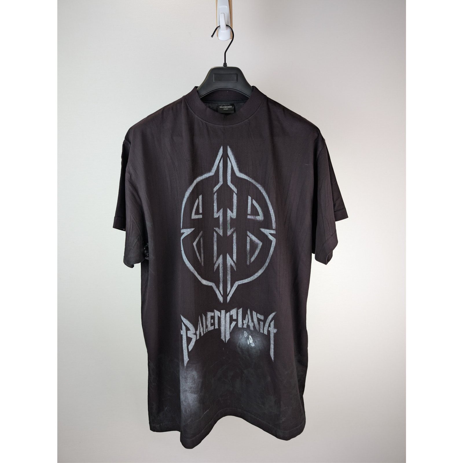 Balenciaga o1rshd1 Metal BB Stencil Vintage Oversized Jersey T-Shirt Size US M / EU 48-50 / 2 - 8 Thumbnail