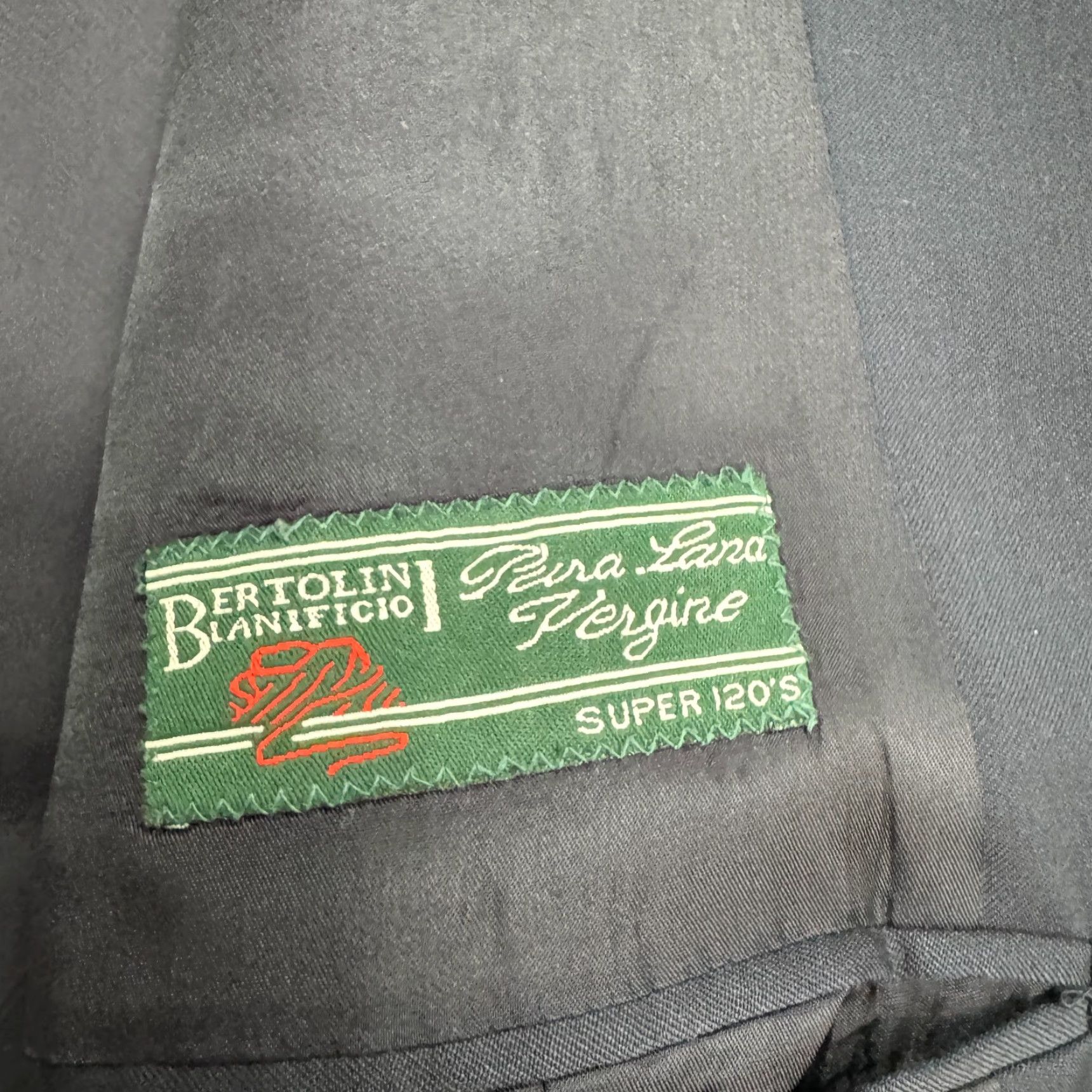 Vintage Naldini Blazer Jacket Mens 42R Wool Navy Blue Ventless Notch Single-Breasted 3-Button Front Regular Size 42R - 7 Thumbnail