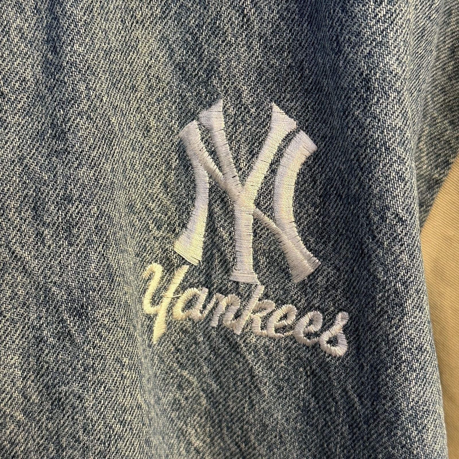 Adidas × MLB × Vintage Vintage New York Yankees Adidas Denim Jacket Mens XL Bomber Size US XL / EU 56 / 4 - 3 Thumbnail