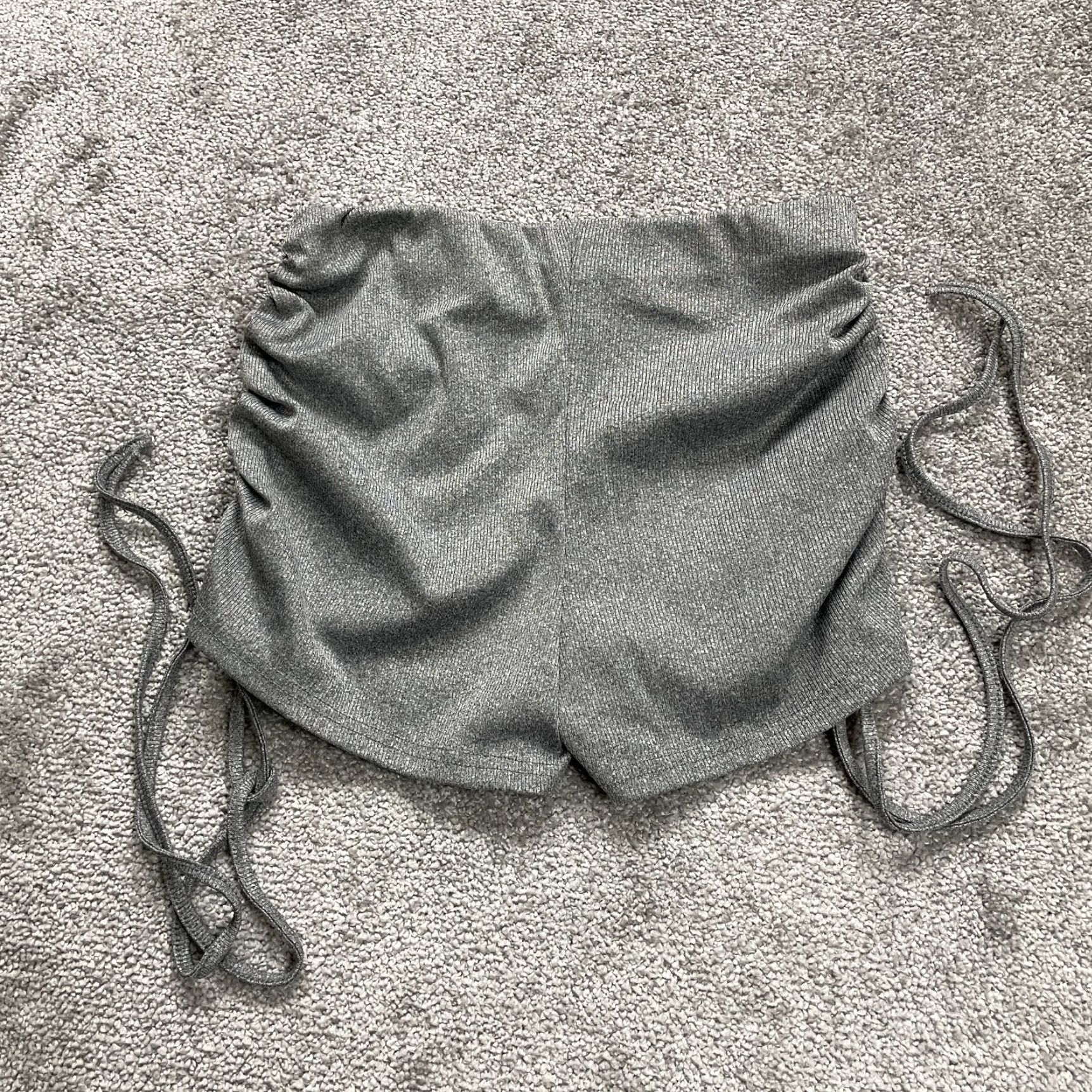 Vintage Sason Active Booty Shorts Women M Gray Side Lace Active Casual Stretch 26x2 Size 32" / US 10 / IT 46 - 2 Thumbnail