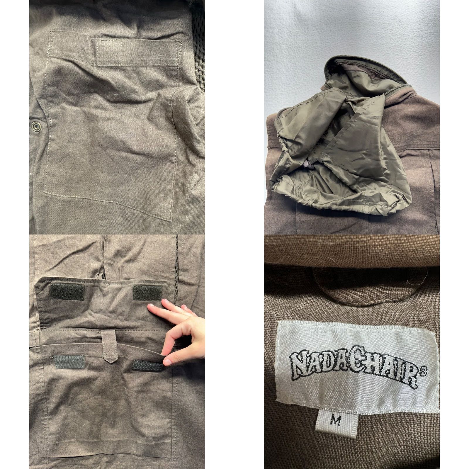 Vintage VINTAGE Nada Chair Acti Vest Mens Medium Brown Vest Hanf Cotton 55% Hemp 45% Cotton Outdoor Hunting Pockets Hood Straps Size US M / EU 48-50 / 2 - 8 Thumbnail