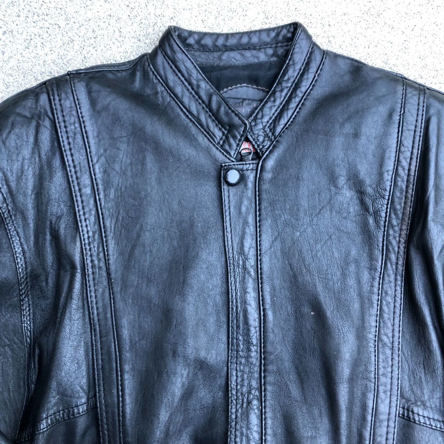 Vintage VINTAGE Cuero Legitimo Leather Jacket Men's 2XL Black Full Zip Bomber Moto Argentina Jacket Mens Leather Full Zip 2XL Black Cuero Legitimo Size US XXL / EU 58 / 5 - 4 Thumbnail