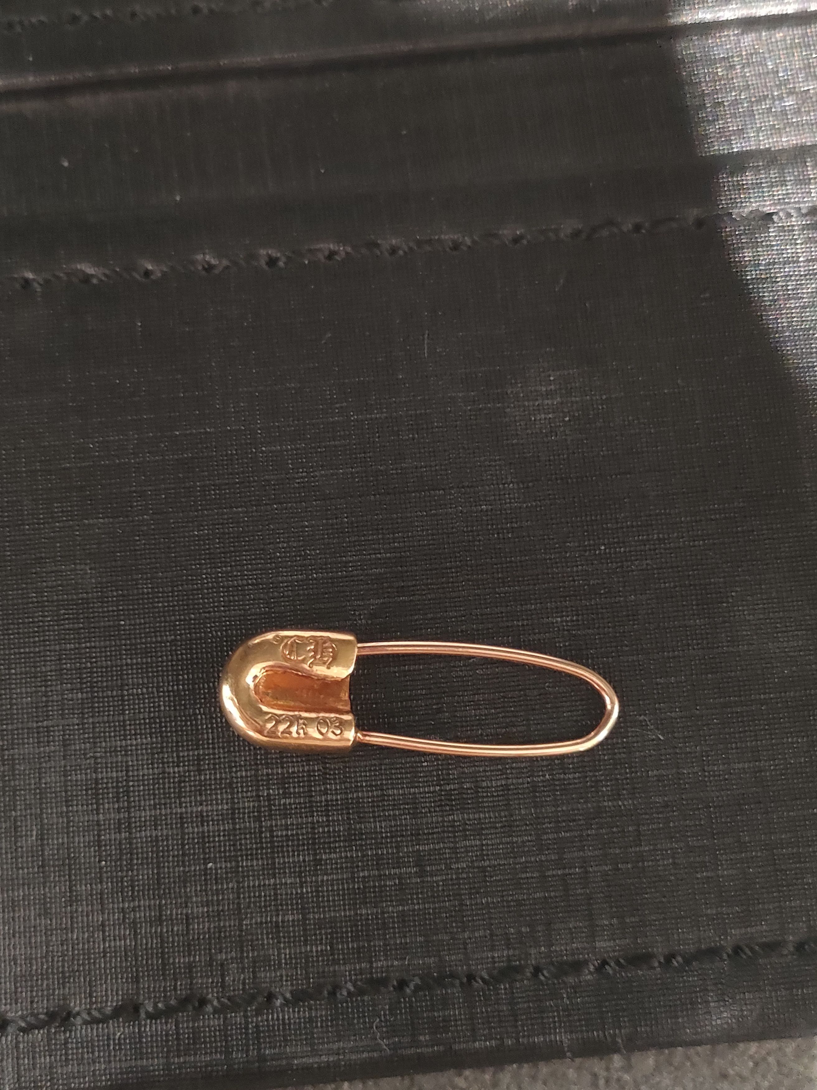 Chrome Hearts Chrome Hearts 22K Gold Diamond Safety Pin Earring Size ONE SIZE - 5 Thumbnail