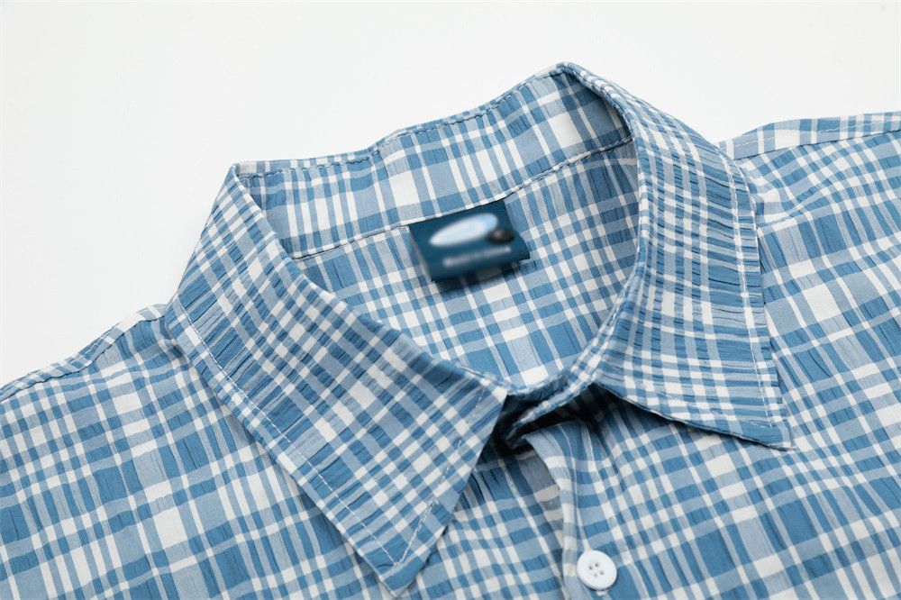 Vintage Japanese style loose pocket embroidery casual plaid shirt Size US M / EU 48-50 / 2 - 3 Thumbnail