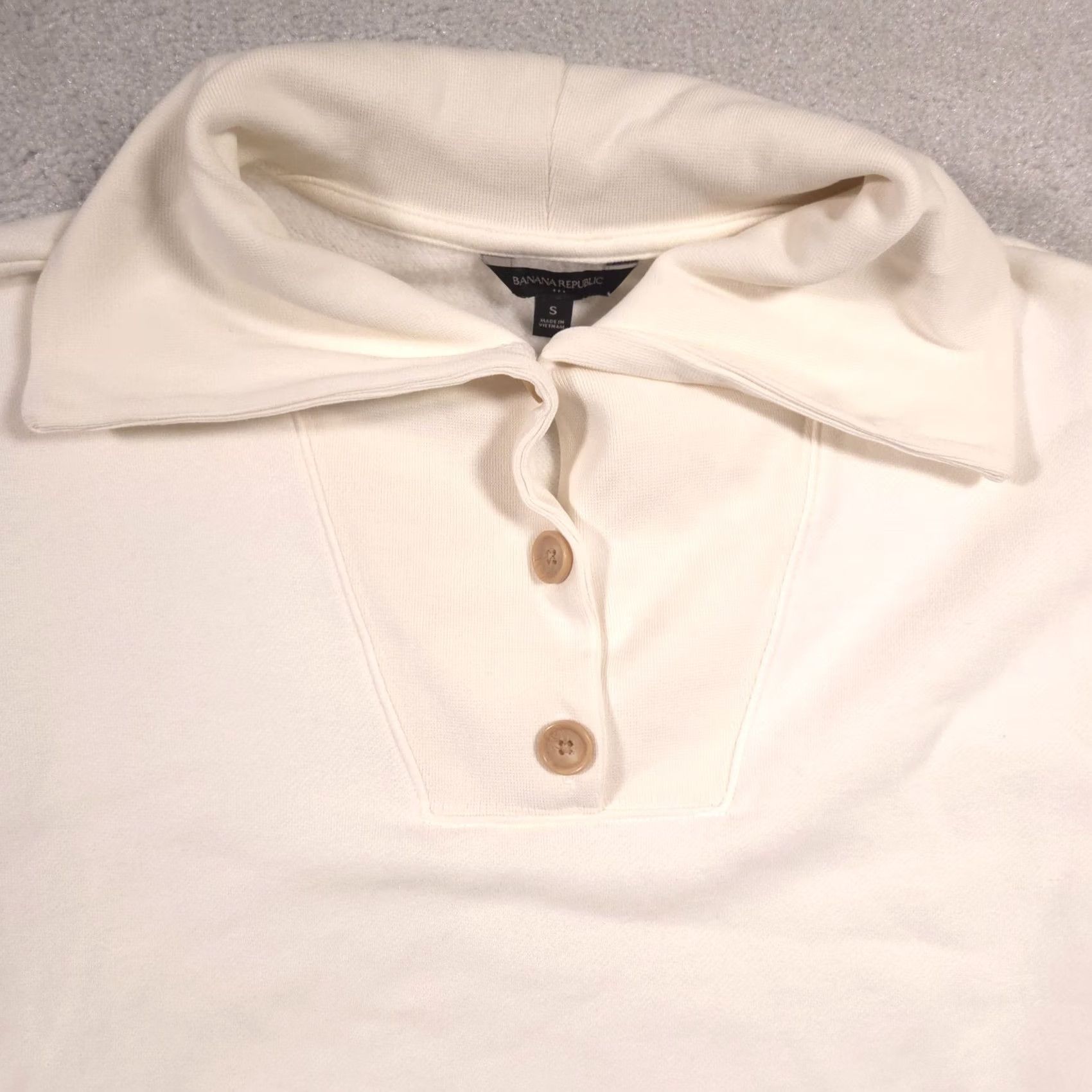 Banana Republic Banana Republic Sweater Knit Shawl Collar Pullover Sweatshirt Ivory Womens Small Size S / US 4 / IT 40 - 3 Thumbnail
