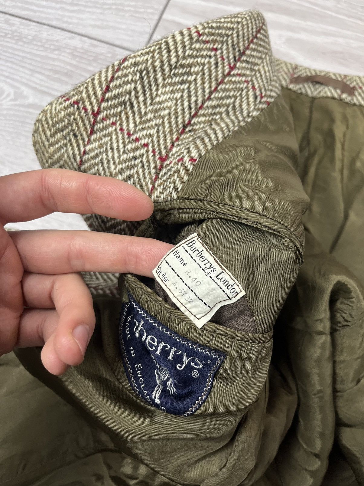 Burberry Burberrys Vintage 80s Irish Tweed Blazer Jacket Size 40R - 13 Thumbnail