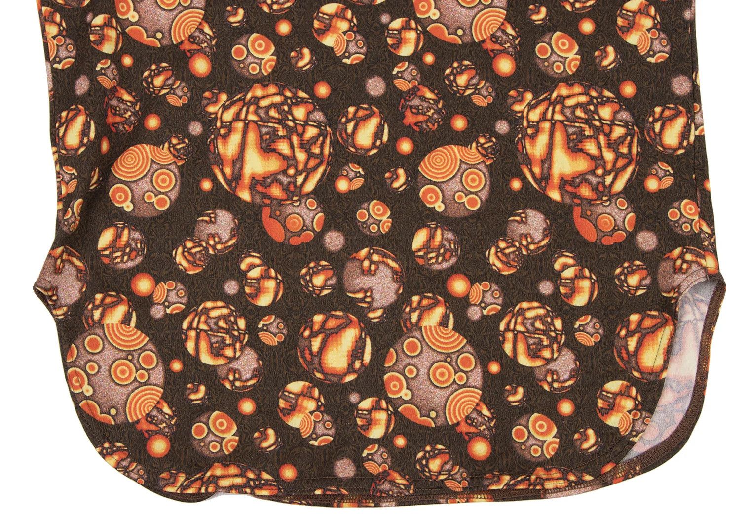 Jean Paul Gaultier Psychedelic Round Hem T-Shirt in Orange Brown Size US M / EU 48-50 / 2 - 5 Thumbnail