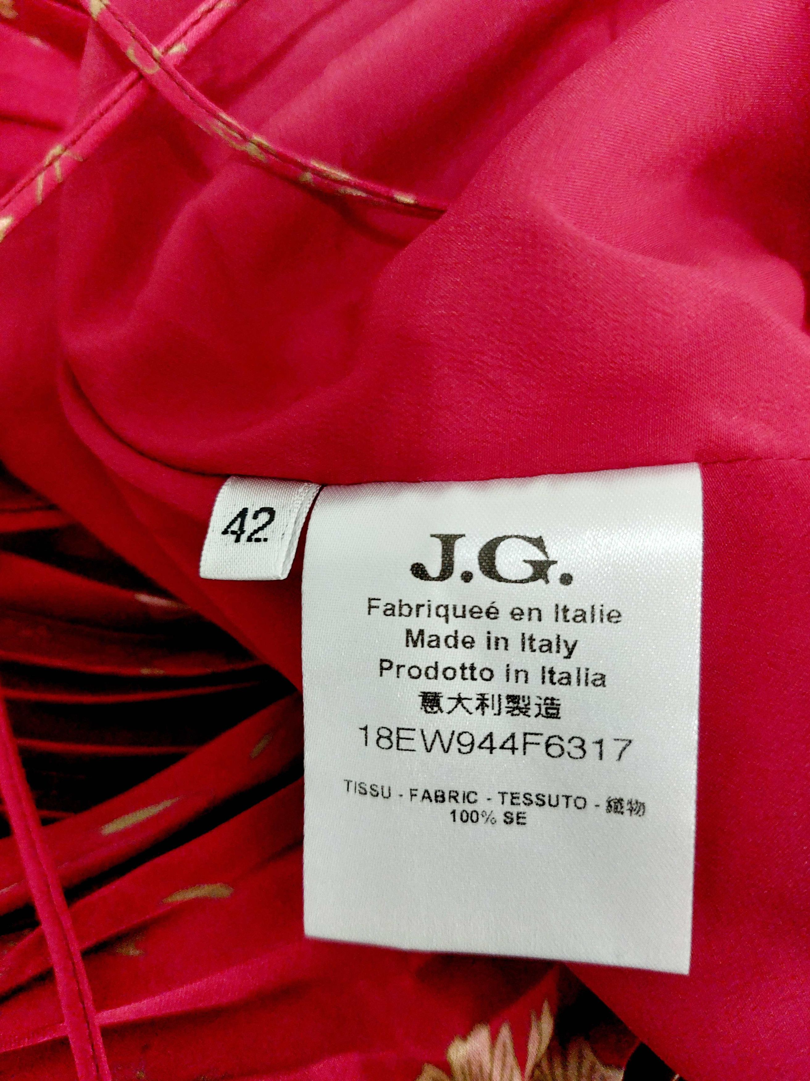 John Galliano John Galliano Paris Red Silk Floral Micro Pleated Gold Dress Size M / US 6-8 / IT 42-44 - 16 Thumbnail