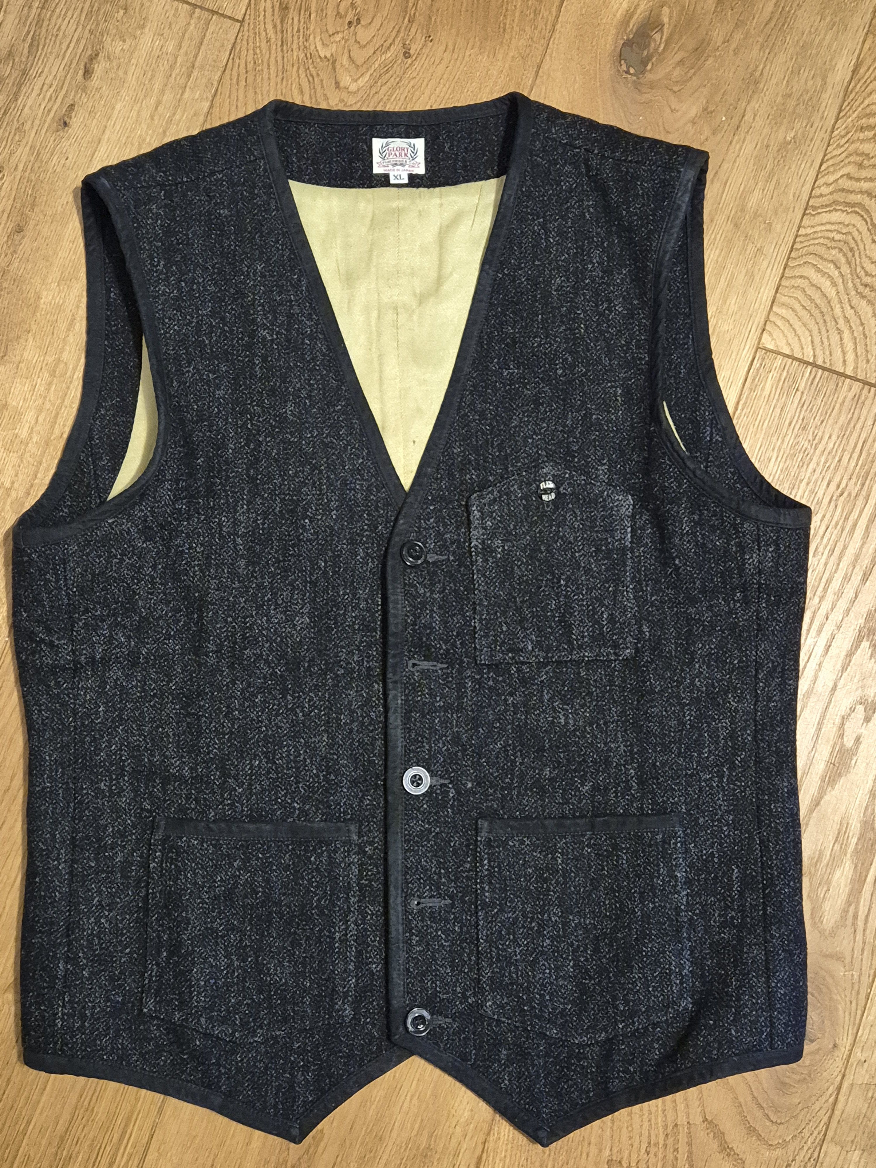 The Flat Head The Flat Head black felt vest Size 54R - 1 Thumbnail
