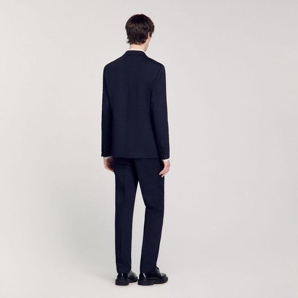 Sandro ✅SANDRO 48/M 100% wool blue blazer single breasted Size 48R - 4 Thumbnail