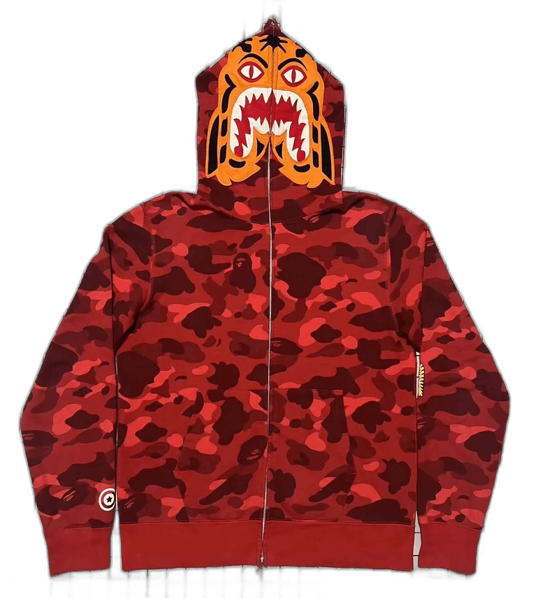 Bape Bape Red Camouflage Tiger Head Jacket Size US XL / EU 56 / 4 - 1 Thumbnail