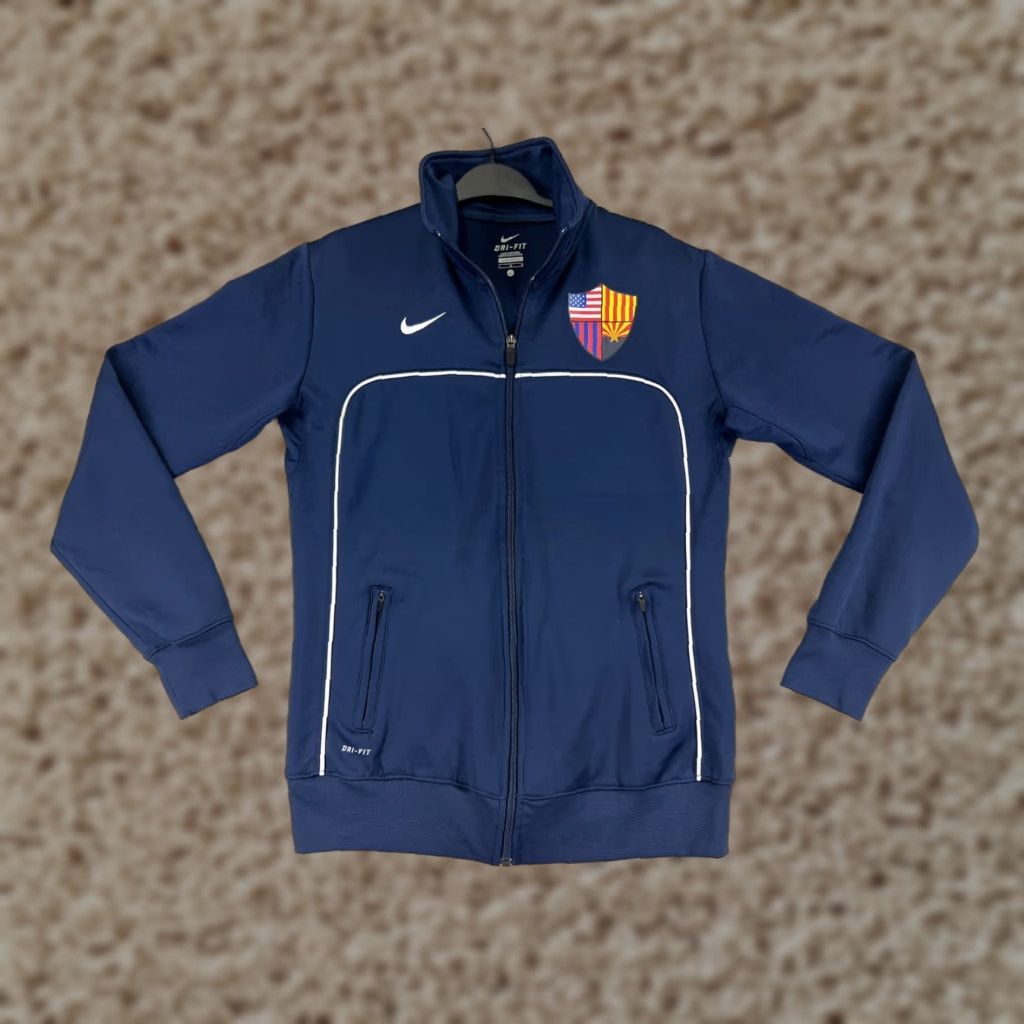 Nike Nike Sweater Mens Large Blue Full Zip Mock Neck Soccer Arizona Shield Crest Size US L / EU 52-54 / 3 - 1 Thumbnail